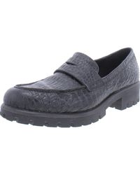 Ecco - Modtray Embossed Moc Toe Penny Loafers - Lyst