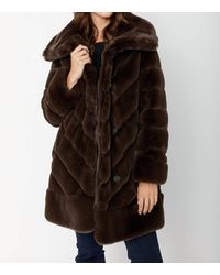 Joseph Ribkoff - Reversible Faux Fur Metallic Coat - Lyst