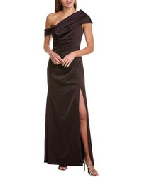 THEIA - Satin One-shoulder Draped Gown - Lyst