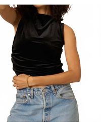 Project Social T - On Repeat Ruched Side Velvet Tank Top - Lyst