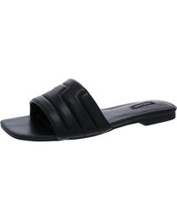 Nine West - Faux Leather Peep-toe Slide Sandals - Lyst