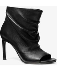 Michael Kors - Raelynn Leather Open-Toe Ankle Boot - Lyst