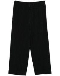 Homme Plissé Issey Miyake - Straight-Leg Trousers With Pleated Texture And Elasticated Waistband - Lyst