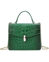Tiffany & Fred - Alligator Embossed Leather Top-handle Shoulder Bag - Lyst