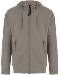 C.P. Company - Cotton Sweatshirt With Adjustable Goggle Hood - Lyst