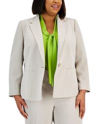 Kasper - Crepe Blazer Jacket Summer Straw Stretch Notch Lapel Fts1097 - Lyst