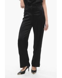 Nanushka - High Waist Satin Pants With Belt Loops - Lyst