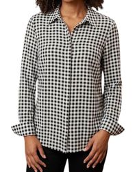 Renuar - Long Sleeve Button Up Woven Blouse - Lyst