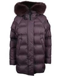 Peuterey - Takan Mq Down Jacket With Fur Trim And Quilted Design - Lyst