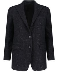 Tagliatore - Tailored Jacket With Notched Lapel And Textured Fabric - Lyst