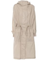 Fay - Long Hooded Parka With Cinched Waist - Lyst