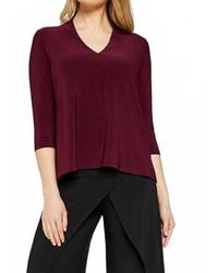 Sympli - 3/4 Sleeves Deep V Top - Lyst
