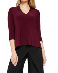Sympli - 3/4 Sleeves Deep V Top - Lyst