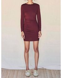 Sundry - Ruched Long Sleeve Mini Dress - Lyst