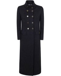 Charlott - Structured Double-Breasted Wool Coat With Martingale Detail - Lyst