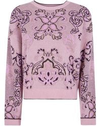 Twinset - Knitted Floral Wool-Blend Sweater - Lyst