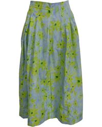 Marni - Floral-Print Midi A-Line Skirt - Lyst