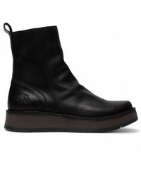 Fly London - Reno053Fly Leather Zip Up Platform Comfort Ankle Boots - Lyst