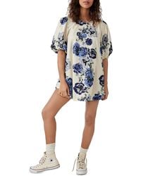 Free People - Mini Floral Print Tunic Dress - Lyst