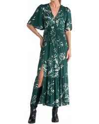 Elan - Short Sleeve Maxi V-Neck Tiered Dress - Lyst