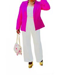 Skies Are Blue - Flap Pocket Open Front Blazer - Lyst