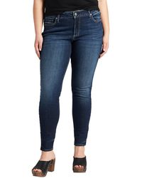 Silver Jeans Co. - Plus Elyse Curvy Fit Dark Wash Skinny Jeans - Lyst