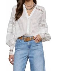 L'Agence - Kiera Trim Blouse - Lyst