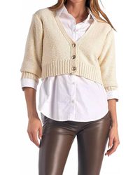 Elan - Heidi V-Neck Sweater Collar Top Set - Lyst