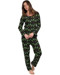 Leveret - Two Piece Cotton Loose Fit Pajamas Alien - Lyst