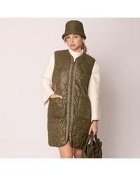 TRUEDAMES - Solid Quilted Long Vest - Lyst