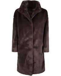 Herno - Soft Alternative Fur Long Plush Coat - Lyst