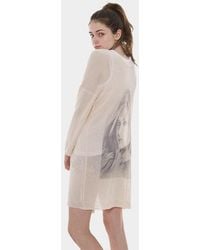 TRUEDAMES - Solid Portrait Print On Back Cardigan - Lyst