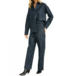 Line & Dot - Nikka Pebbled Denim Pants - Lyst