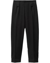 Versace - Cropped Trousers With High Waist And Cuffed Hem - Lyst