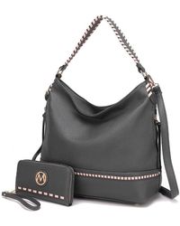 MKF Collection by Mia K - Blake Two-tone Whip Stitches Vegan Leather 's Shoulder Bag - Lyst