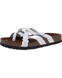 White Mountain - Harrington Leather Braided Footbed Sandals - Lyst
