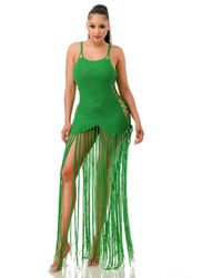 TRUEDAMES - Crochet Dress Bottom Fringe - Lyst