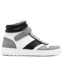 Ferragamo - Ferragamo Logo-Print Hi-Top Sneakers - Lyst