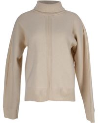 Jil Sander - Knitted Mock-Neck Open Back Sweater - Lyst