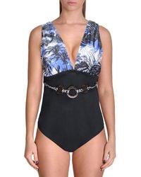 Jantzen - Printed Belted One-piece Swimsuit - Lyst