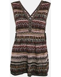 Missoni - Patterned Knit V-Neck Sleeveless Top - Lyst