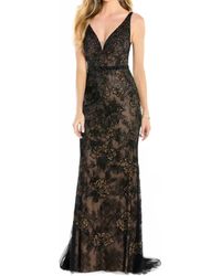 Montage by Mon Cheri - Lace Mesh Sleeveless Floral Dress - Lyst