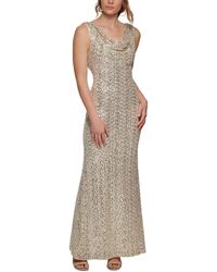 Vince Camuto - Sequined Mesh Evening Dress - Lyst