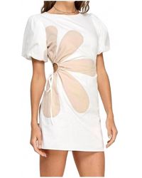 Strut & Bolt - Side Cut Out Flower Mini Dress - Lyst