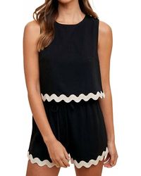 Anniewear - Ric Rac Trim Detailed Top And Short Set - Lyst