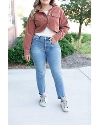Risen - High Rise Crop Straight Jeans - Lyst