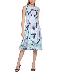 Calvin Klein - Floral Sleeveless Midi Dress - Lyst