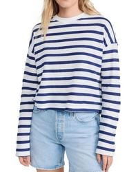 ASKK NY - Cropped Long Sleeve Stripped Tee - Lyst