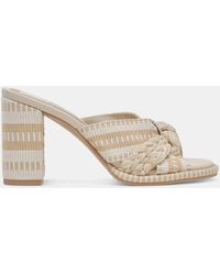 Dolce Vita - Brilah Sandals Natural Multi Woven Block Heel Zogg365 - Lyst