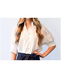Never A Wallflower - Gathered Button Down Top - Lyst